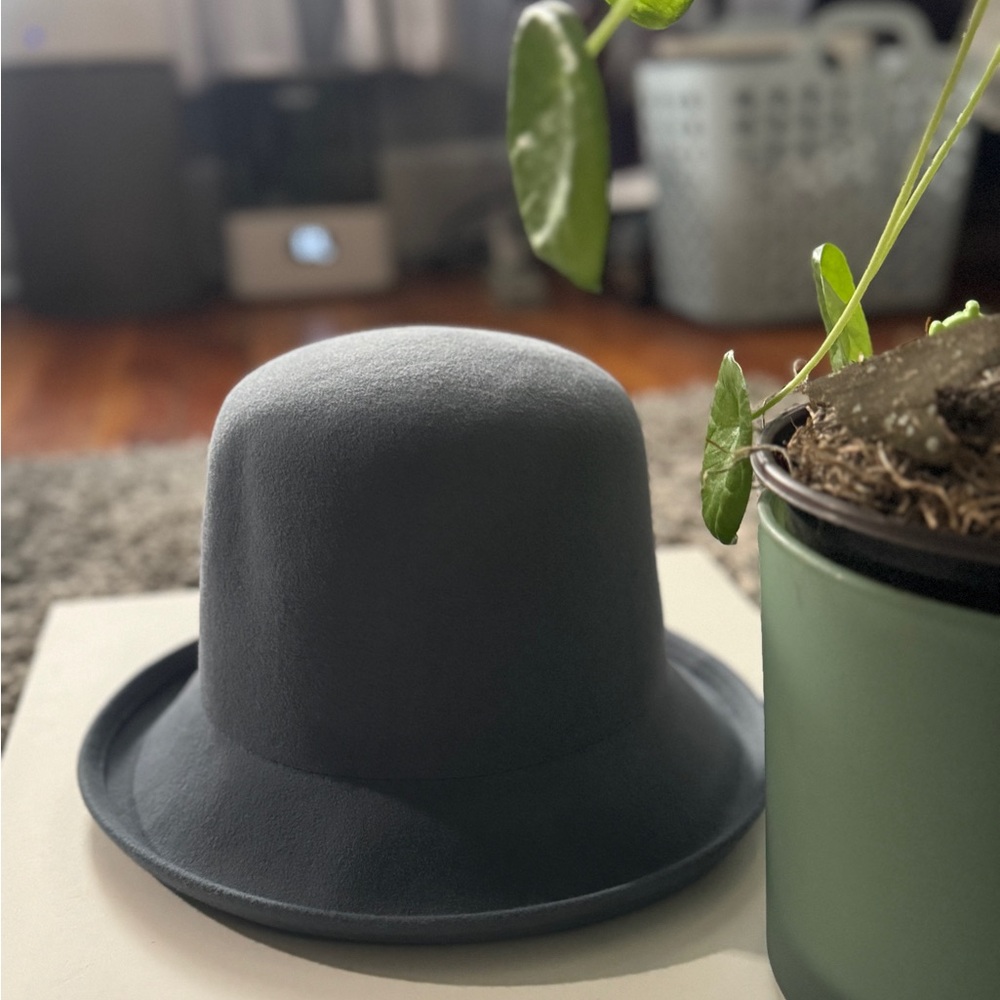 Anthropologie high crown cloche Gray Women's Hat